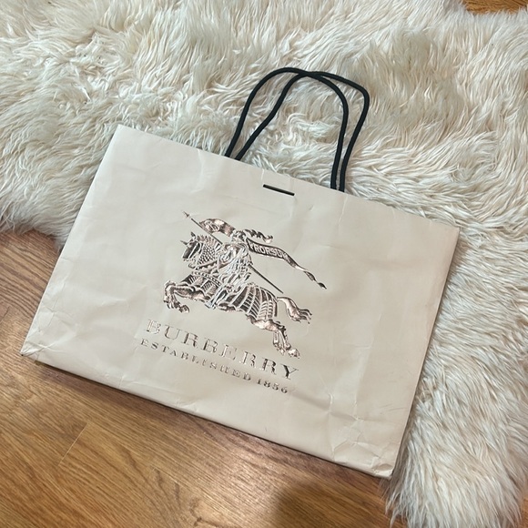 BURBERRY Shopping bag reusable metallic Silver Prorsum light cream shoe - Picture 10 of 10